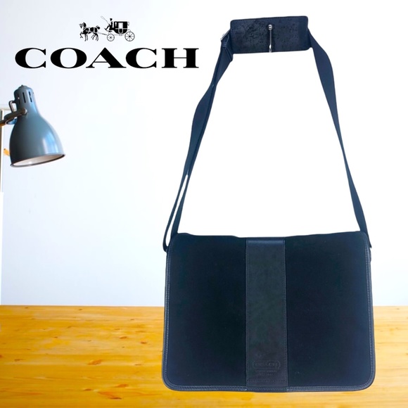 MCOACH Black Transatlantic Messenger Bag - Picture 1 of 16